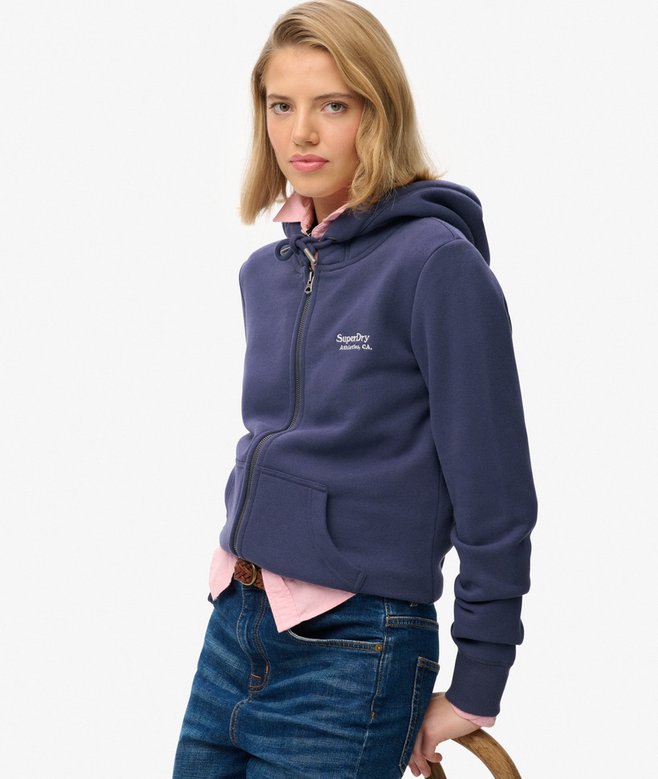 Athletic Essentials Logo Zip-Hoodie mariner marineblau für Damen