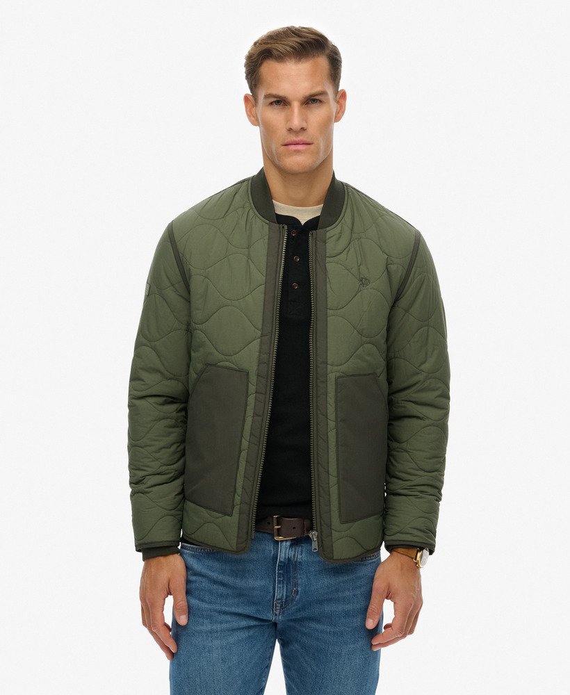 スタジャン 10Deep Military Liner Jacket mens Military Liner Jacket in Thyme Green/Army Green | Superdry US