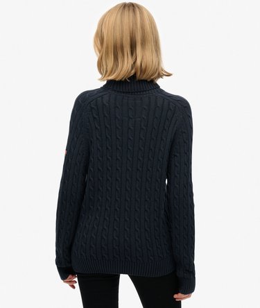 Maglione a Collo Alto con Trama a Trecce Image 5