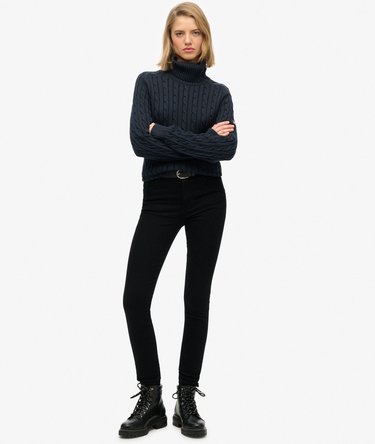 Maglione a Collo Alto con Trama a Trecce Image 3