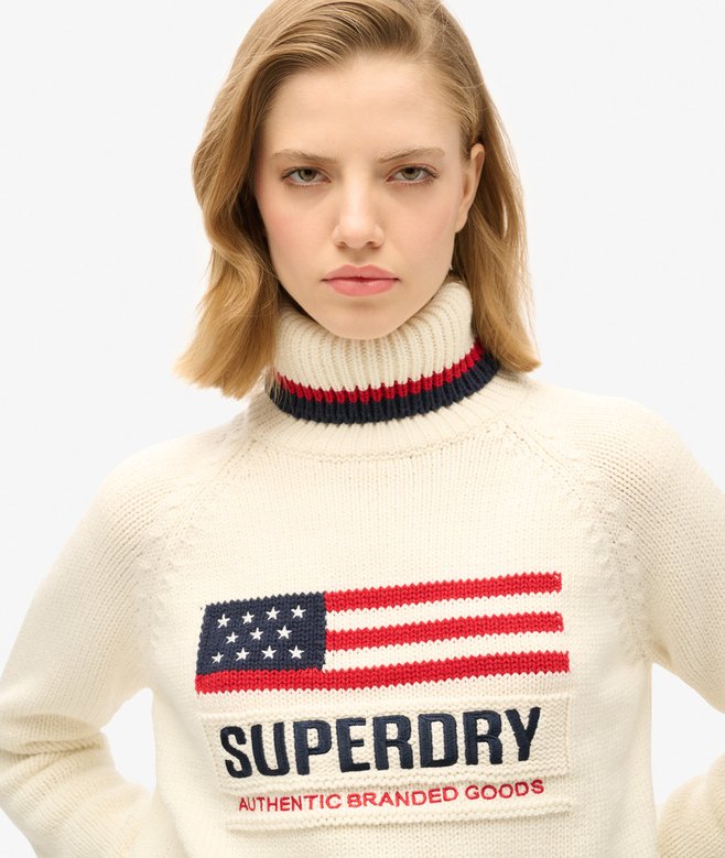 Americana Roll Neck Knit Jumper