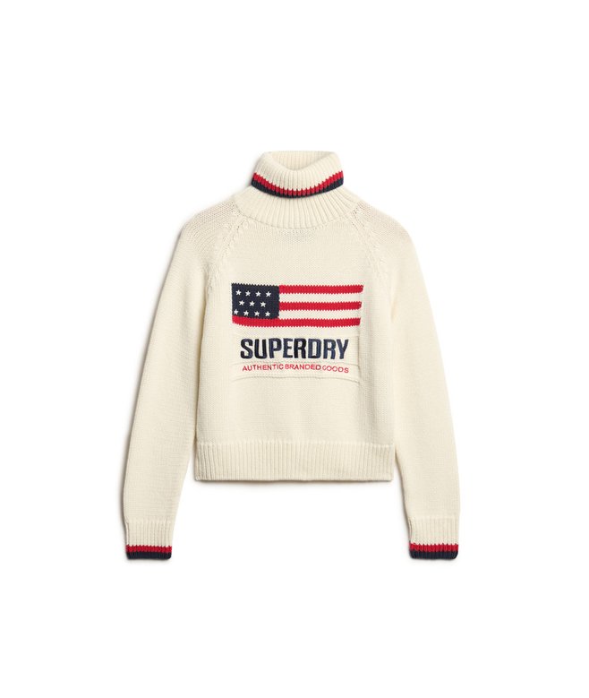 Americana Roll Neck Knit Jumper