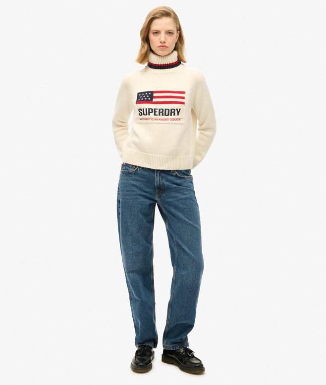 Americana Roll Neck Knit Jumper