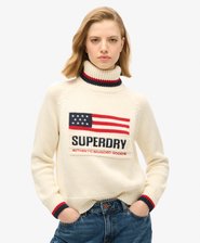 Americana-strikkegenser med rullekrage