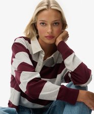 Athletic Essentials Gestreiftes Rugby-Oberteil in Cropped-Länge