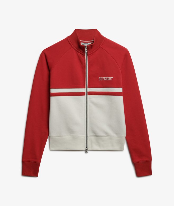 womens Athletic Essentials Zip Through Track Top in VARSITY RED