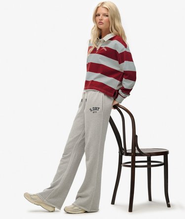 Athletic Embroidered Flare Joggers Image 1