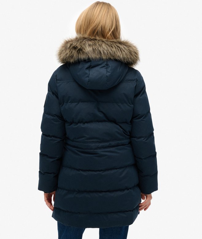Everest Microfibre Mid Faux Fur Puffer Jacket