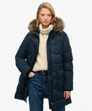 Everest Microfibre Mid Faux Fur Puffer Jacket