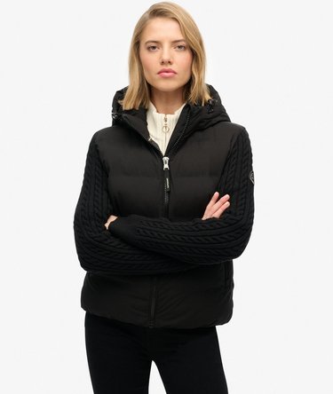 Veste Hybride à Manches en Tricot Torsadé Image 5