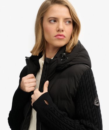 Veste Hybride à Manches en Tricot Torsadé Image 2