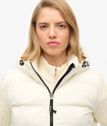 Veste Hybride à Manches en Tricot Torsadé Image 4