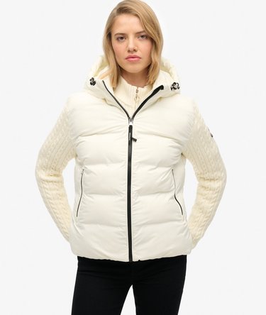 Veste Hybride à Manches en Tricot Torsadé Image 5