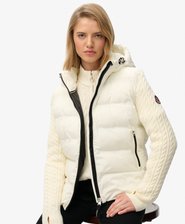 Veste Hybride à Manches en Tricot Torsadé