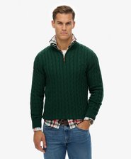 Pull à demi-zip en maille torsadée en coton bio