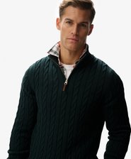 Pull à demi-zip en maille torsadée en coton bio