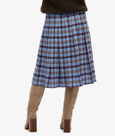 Check Pleated Midi Skirt Image 4