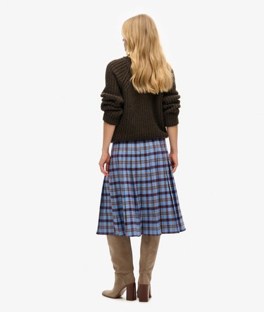 Check Pleated Midi Skirt Image 5