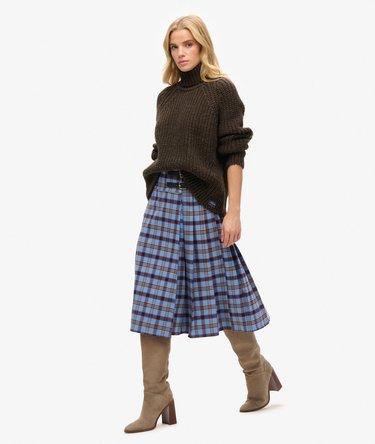 Check Pleated Midi Skirt Image 2