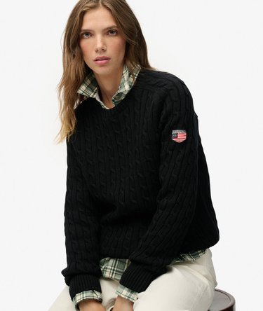 Slouchy Cable Knit Jumper Image 2