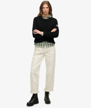 Slouchy Cable Knit Jumper Image 3