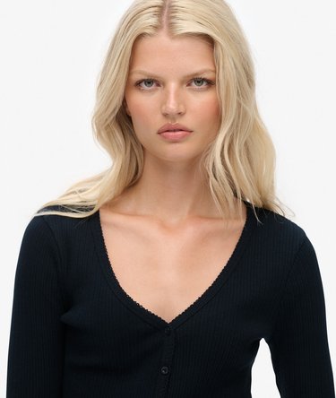Essential Button Through Long Sleeve Top Image 4