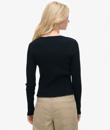 Essential Button Through Long Sleeve Top Image 5