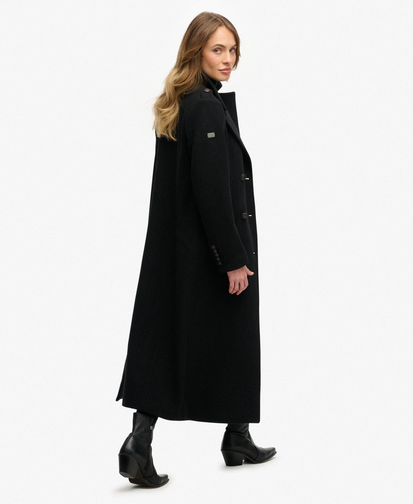Elegant Double-Breasted Wool Blend Coat