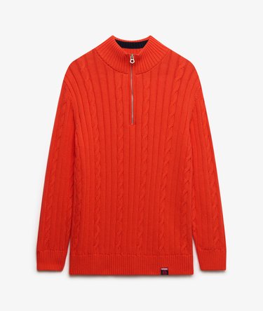 Slouchy Cable Half Zip Jumper Image 6
