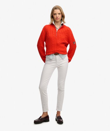 Slouchy Cable Half Zip Jumper Image 3