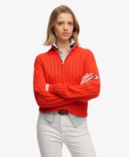 Slouchy Cable Half Zip Jumper