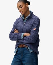 Slouchy Cable Half Zip Jumper