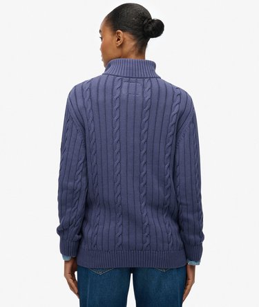 Slouchy Cable Half Zip Jumper Image 5