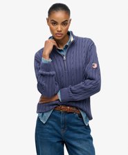 Slouchy Cable Half Zip Jumper