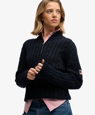 Slouchy Cable Half Zip Jumper