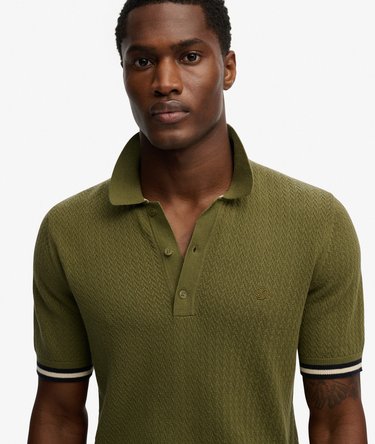 Knitted Texture Short Sleeve Polo Shirt Image 4