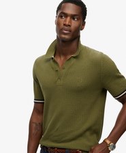 Knitted Texture Short Sleeve Polo Shirt