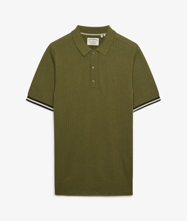 Knitted Texture Short Sleeve Polo Shirt Image 7
