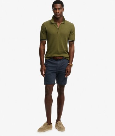 Knitted Texture Short Sleeve Polo Shirt Image 3