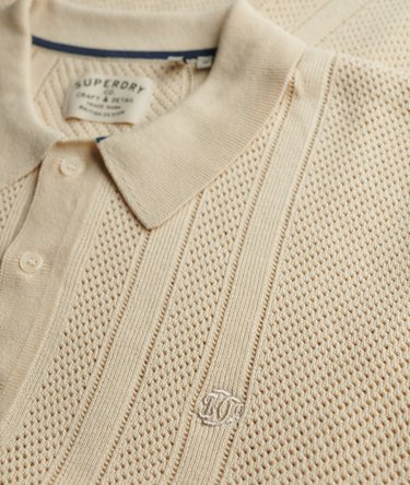 Knitted Texture Short Sleeve Polo Shirt Image 6