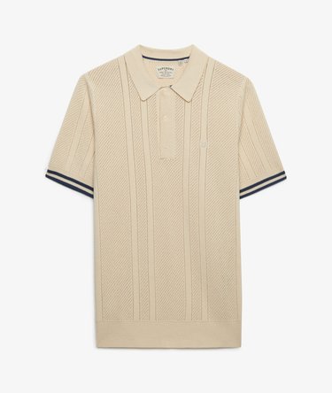 Knitted Texture Short Sleeve Polo Shirt Image 7