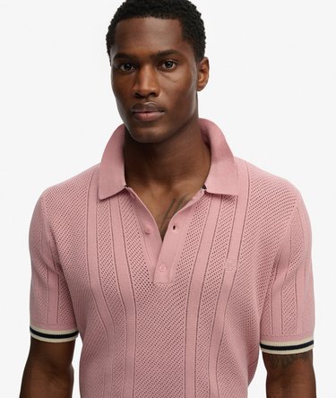 Knitted Texture Short Sleeve Polo Shirt Image 4