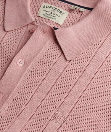 Knitted Texture Short Sleeve Polo Shirt Image 6