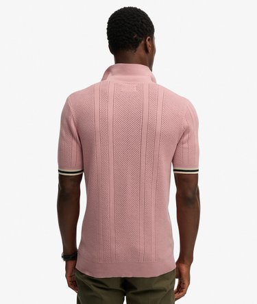 Knitted Texture Short Sleeve Polo Shirt Image 5