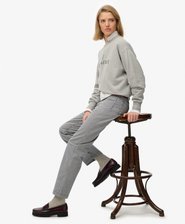 Mid Rise Straight Stripe Pant