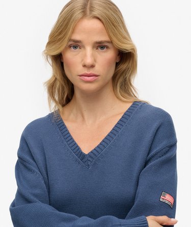 Oversized V Neck Jumper Image 4