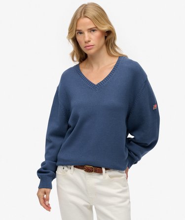 Oversized V Neck Jumper Image 1