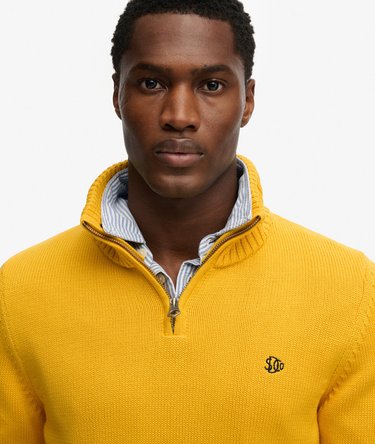 Cotton Half Zip Knit Jumper Image 4