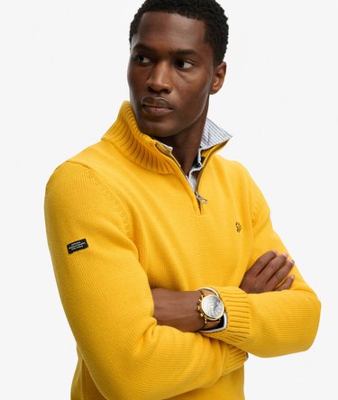 Cotton Half Zip Knit Jumper Image 2