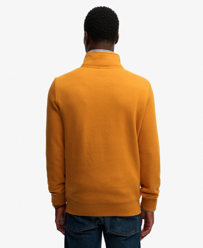 mens Vintage Logo Embroidered Half Zip in Thrift Gold Marl